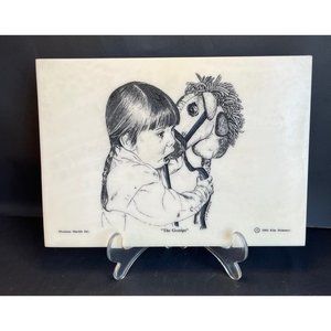 Vintage Montana Marble Inc Etched Kim Reinmuth The Gossip Plaque Wall Hanging